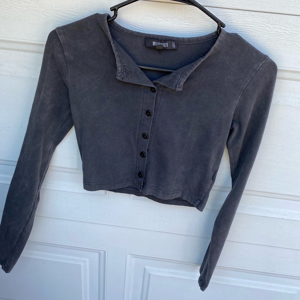 Missguided long sleeve crop top